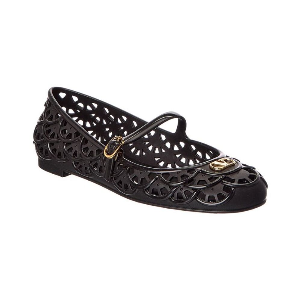 Valentino Ondette Rubber Ballerina Flat, Black